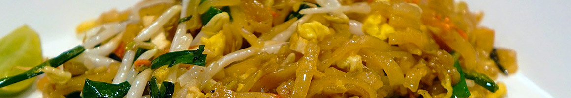 Eating Asian Fusion Thai at Penny's Noodle Shop restaurant in Oak Park, IL.